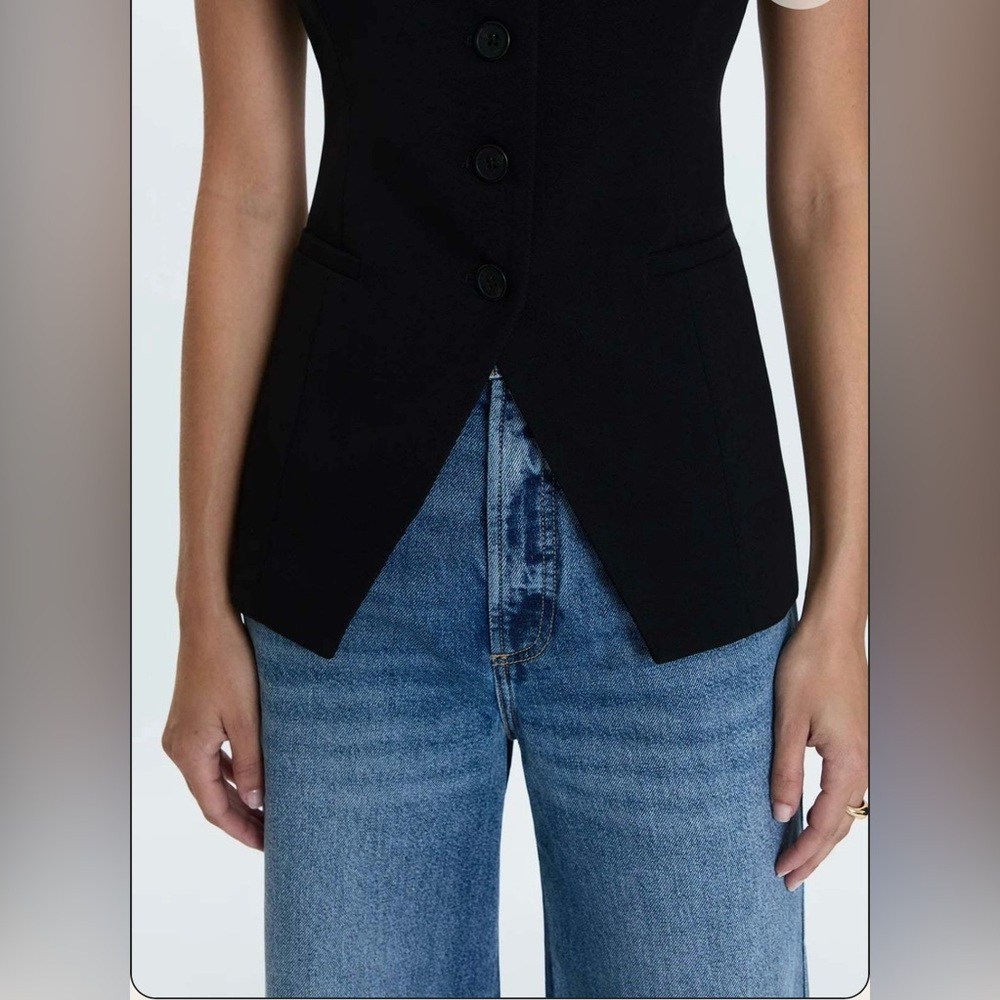 NWT Pistola Lila Black Button-Down Vest Top - Picture 3 of 15